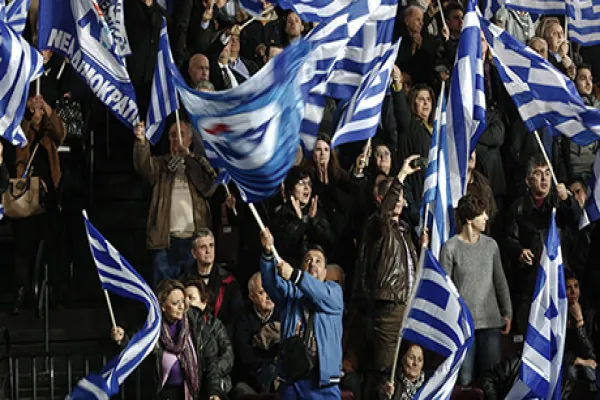Greek Prime Minister Antonis Samaras Pre Election Rally
