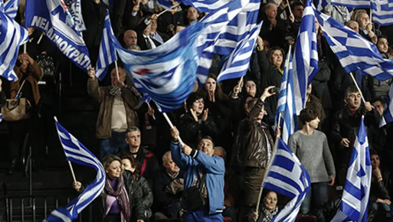 Greek Prime Minister Antonis Samaras Pre Election Rally